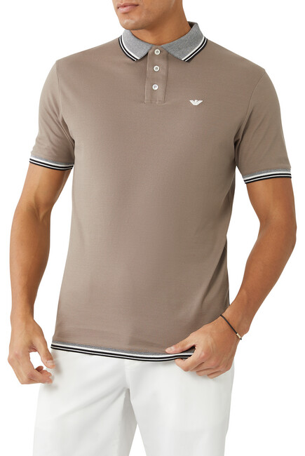 POLO SS SMALL EAGLE LOGO ON THE CHEST 100 CO:BLK:M